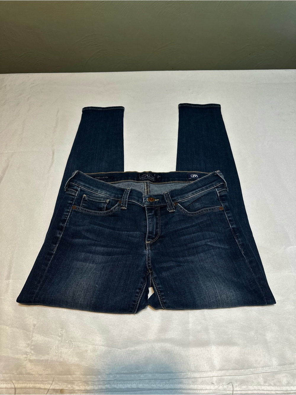 Lucky Brand Dark Indigo Charlie Skinny Jeans size 6